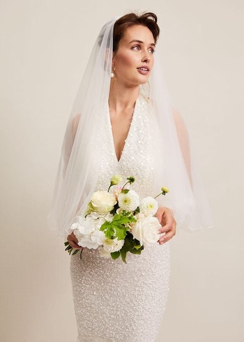 Phase Eight Short Double Tier Veil Hats White Canada | ZLYBUF-138